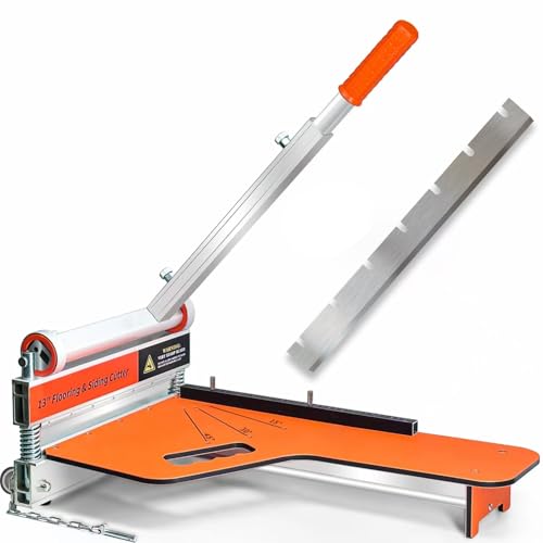 Laminierte Bodenschneidmaschine mit Ersatzklingen Zozen 33CM Ethylen-Bodenschneidmaschine mit Rädern Vinylplatten-Schneidmaschine - Schnitt in Winkel und Länge in nur einem Schritt Bodenwerkzeuge