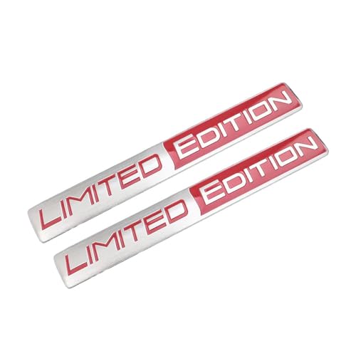 DDVOS Coche Emblemas para 2 x Limited Edition Emblem, Pegatina Insignia Letras de Carrocería para Coche Accesorios Exterior Decoración,B Red