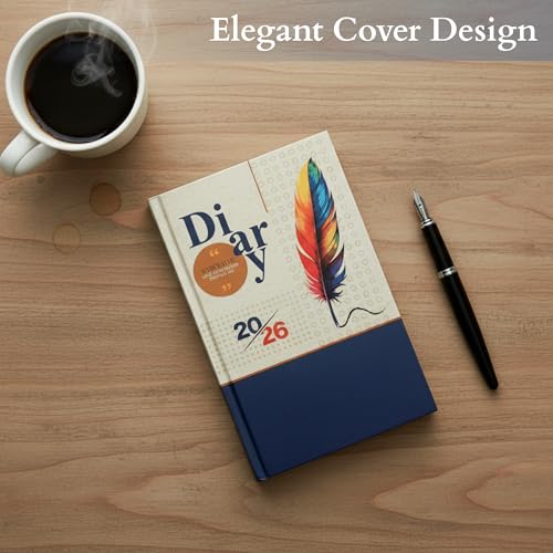 Image of TULMAN 2026 Diary Hardcover Design Everyday Notebooks (22x14 cm), Best for Study Planner, Personal Journal, Business Planning & Stationery Lovers - creamy beige
