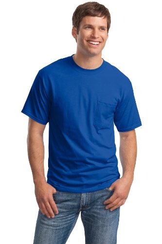 Hanes Tagless T-Shirt With A Pocket, Deep Royal, Xx-Large #TOP4
