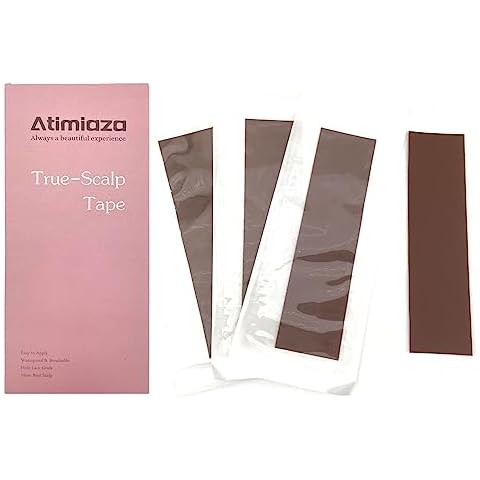 Atimiaza 4Pcs True Scalp Tapes for Lace Wigs, Lace Grids and Knots Eraser Silicone Lace Melting Tape Eraser, Natural & Easy to Use (4 Pcs Mocha set) Cover