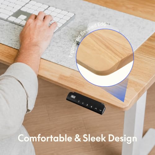 Image of FLEXISPOT E6 Solid Wood Dual Motor 3-Stage Electric Standing Desk, 55 x 28