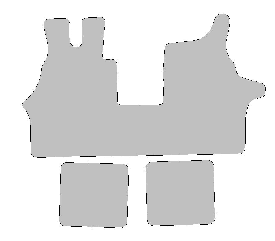 Alfombrillas De Velour MOSSA Para Mercedes-Benz Vito W638 (1996-2003) - Color Gris, Antideslizantes E Impermeables