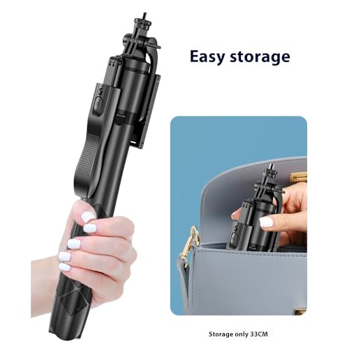 Trípode recargable para selfie con mango ergonómico antideslizante 6