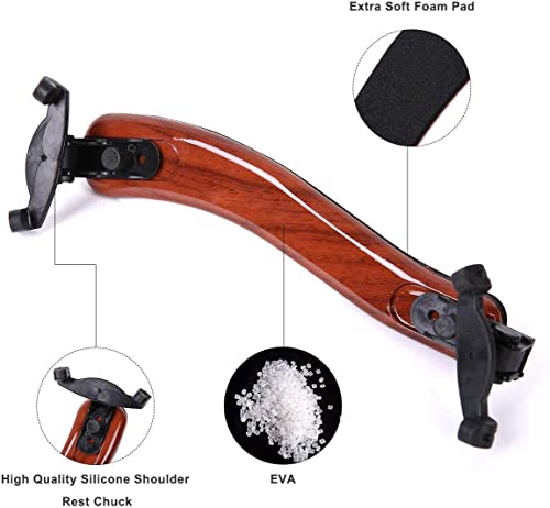 Amzz Maple Adjustable Violin Shoulder Rest Eva Foam Padded For 3/4 4/4 Size Violin (3/4 4/4 Violin Or 12" 13" Viola Should Rest) #TOP3