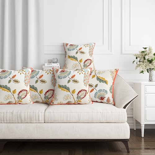 Image of Handmade Throw /Pillow Cushion Cover : 100% Cotton Fabric : High Thread Count : Set of 5