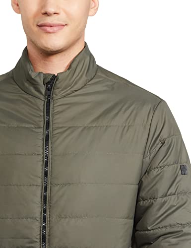 Image of The Indian Garage Co Men Slim Fit Solid Puffer Jackets