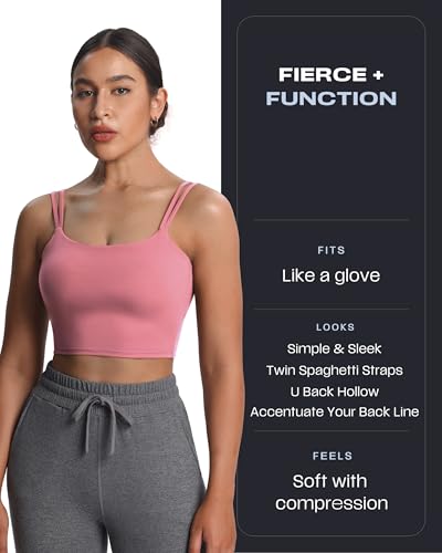 Image of Aoxjox Women's Workout Sports Bras Fitness Padded Backless Yoga Crop Tank Top Twist Back Cami