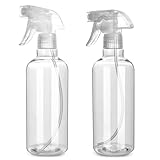 SANEMBER Plastic Spray Bottles, 16.9oz/2Pack,Adjustable Spray Bottles for Cleaning, Empty Spray Bottle For Hair, Plants, Pet, Vinegar, Cooking,Cleaning Solutions (2)