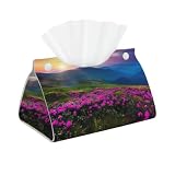 Natura Fiori Viola Campi Montagna Scenic di Alta Qualità Ecopelle Scatola di Tessuto Copertura