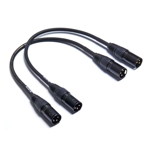 WJSTN 3FT XLR Audio Cable, 2 Pack Male-to-Male, High Fidelity, Indoor, Compatible with Microphone, Instrument, Speaker, Audio Equipment