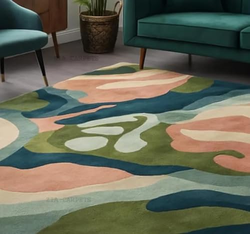 Image of zia carpets Hand Tufted Woollen Modern Collection Bedroom & Living Room Carpet Size 15 X 20 Feet
