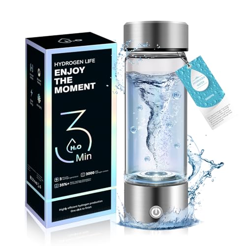 2025 Upgrade Hydrogen Water Bottle 8.0【3000 PPB (3X Standard) via SPE/PEM Tech】Hydro Water Bottle 100% Leak Proof【8-Hour Nanobubble Clustering - H₂ Persistence】NCE Nano-Electrolysis 99.99% H₂