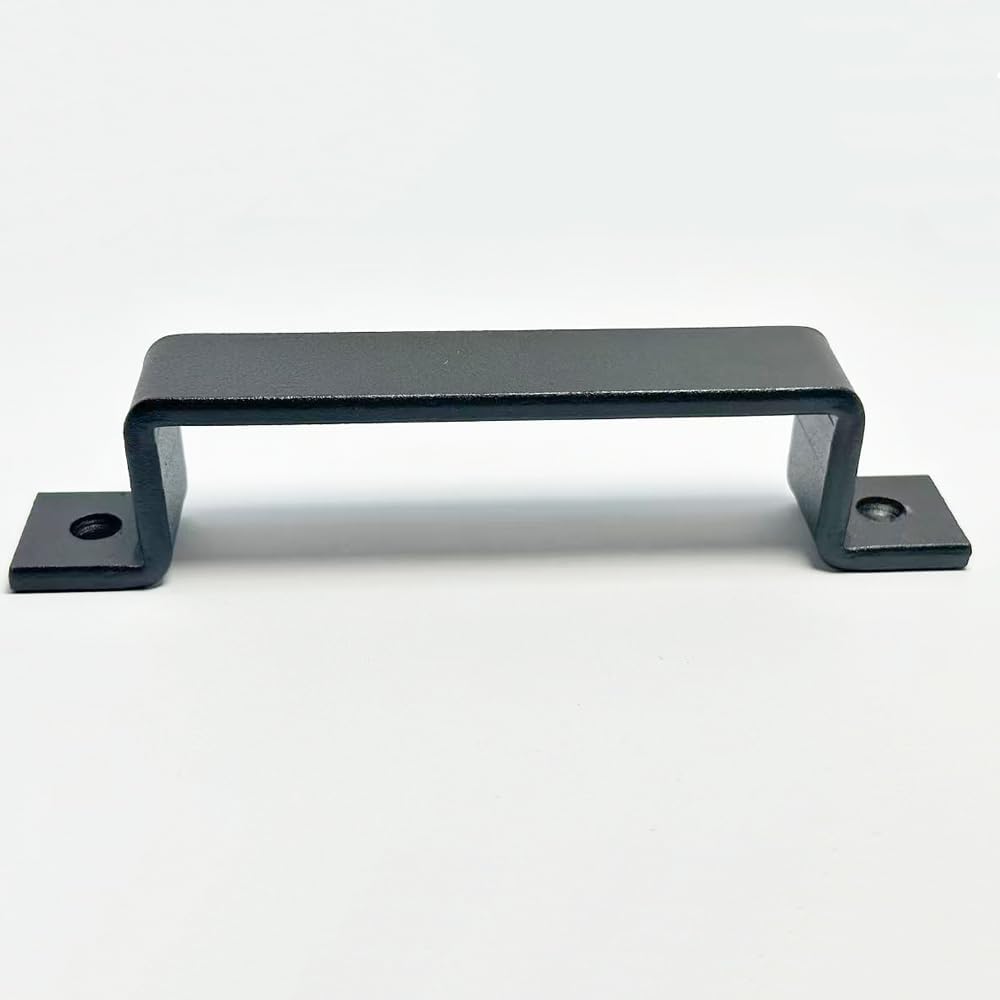 Barn Door Handles, 2 Pack Matte Black Sliding Door Pulls Heavy Duty Carbon Steel Gate Hardware Kit for Barn Door Gates Farm Gate Garages Sheds Closets with 4 Screws Included (Black)