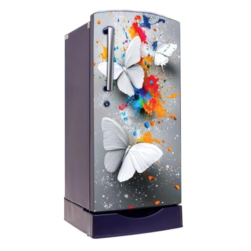 Image of 24x49 Inch Self-Adhesive Vinyl Fridge Wallpaper Sticker - Waterproof & Removable Decorative for Fridge.