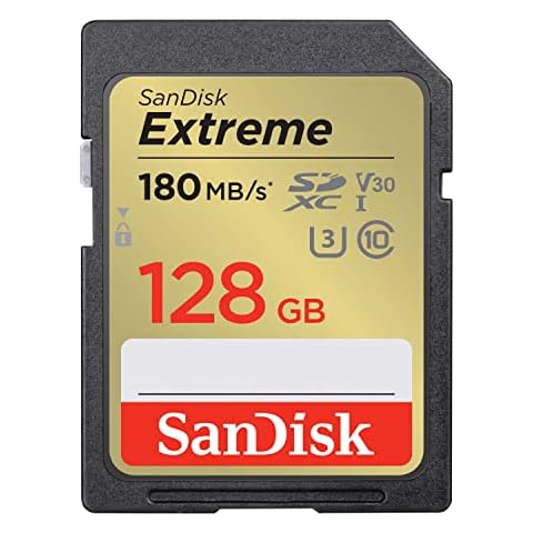 SanDisk 128GB Extreme SDHC card + RescuePro Deluxe up to 180 MB/s UHS-I Class 10 U3 V30 Cover