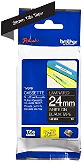 Brother TZe-355 Labelling Tape Cassette, White on Black, 24 mm (W) x 8M (L), Laminated, Brother Genuine Supplies