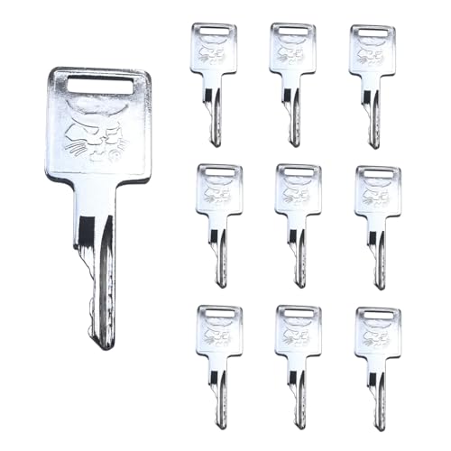 10 Pack 6693245 or 6693241 Ignition Keys forfor Bobcat Loaders S100 S130 S150 S160 S175 S185 S205 S220 S250 S300 S330 S450 S510 S530 Excavators 430 435 E17 E19 E20 E25 (6693245)