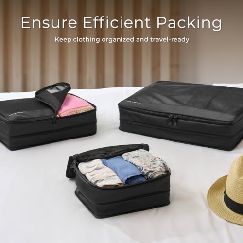 Cubes d'emballage de compression Briggs & Riley bleu marine pour valise de soute