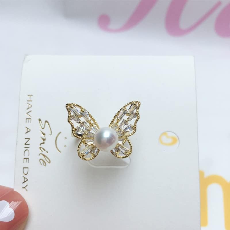 NONNYL Freshwater Cultured White Pearl Ring for Women, Christmas Gifts for Wife Mom, Anniversary Birthday Fine Jewelry Gifts for Her