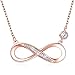 Billie Bijoux Femmes Collier En Argent Sterling 925 Amour pour toujours Infini Coeur Amour Or Blanc Plaqué Diamant Pendentif Femmes Cadeau pour La Fête Des Mères (B- rose gold)