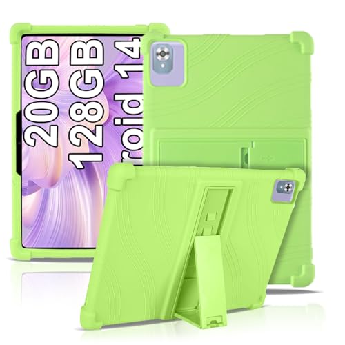 Case for FEZAWIO F11 Android Tablet,NOUKAJU Tablet Protection Case,Adjustable Bracket,Soft Silicone,Silicone Protection Cover for FEZAWIO F11 10.1inch(Green)