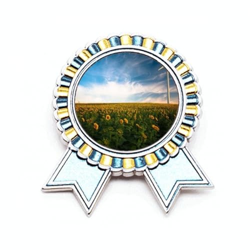 Broche tournesols nuages ciel bleu le cadeau idéal en pin's métal gravé