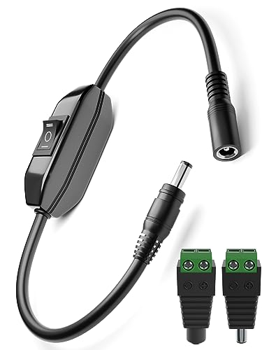 DIHOOL Polarity Reverse Switch Electric Linear Actuator Motor Controller, 3-Position ON-Off-ON Wippschalter mit Draht, Positiv- und Minuspol Schaltschalter