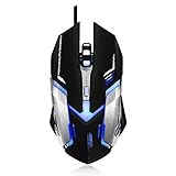 Airfox GM001 Ergonomic Wired Gaming Mouse for PC, 3200DPI, Blue LED, 6 Buttons