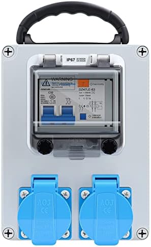 Wandverteiler IP44 Mit 4 Schuko-Steckdosen - Baustromverteiler 16A Für Innen/Außen