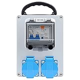 schalter ip44 【Kompatibel mit einer Vielzahl von Steckern】: Erdungsschutz: Mit 2X Schuko-Stecker-16A/250V, 2P+E kann gleichzeitig die Feuer-Null-Leitung steuern, um die Stromkreissicherheit zu gewährleisten, Überspannungsschutz, die Steckdose ist auch für den nationalen Standard 5- geeignet Lochsteckdose, europäischer Standard (13A), britischer Standard (13A), aus hochwertigem ABS-Material, feuerfest und langlebig