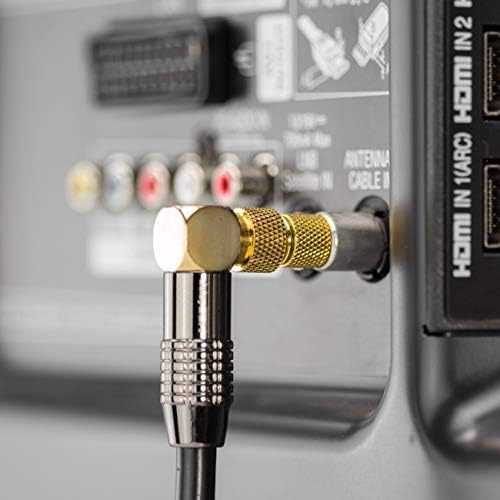 deleyCON SAT Adapter Antenowy Kabel Koncentryczny do Wtyczki TV - Gniazdo F na Wtyczkę IEC Złącze Lącznik Kabel Koncentryczny 2 Sztuki Pozłacany