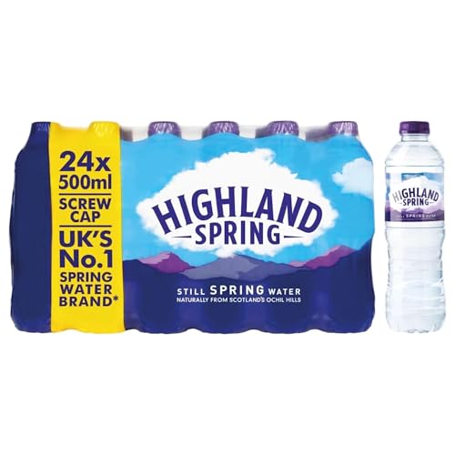 Spring Still Natural Mineral Water – 500ml Bottles (Pack of 24) | Pure Scottish Spring Water | BPA-Free Bottles | Refreshing Everyday Hydration