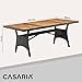 Casaria® Polyrattan Gartentisch mit Ablage FSC®- zertifiziertes Akazienholz 190x90cm Höhenverstellbar Wetterfest Garten Terrasse Esstisch Tisch Schwarz