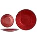 6-częściowy zestaw talerzy kuchennych talerz śniadaniowy talerz deserowy talerz szklany kryształ 21 cm (czerwony)