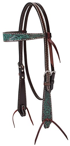 Turquoise Cross Carved Turquoise Flower Brow Band Headstall