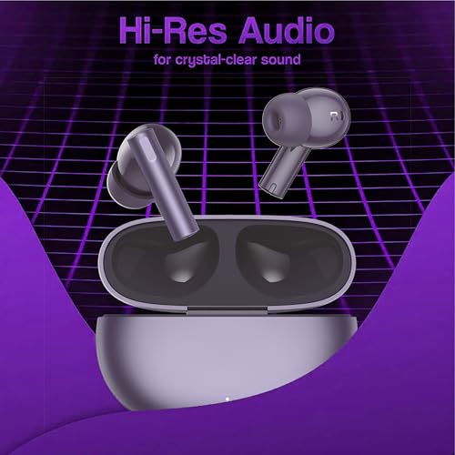 Image of Compatible with Realme Buds Air 6 TWS Earbuds with Active Noise Cancellation, Clear and Powerful Audio, Long Playback Time (Purple)
