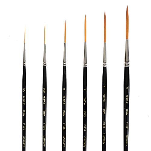 Repino Schlepperpinsel Set Toray Schriftpinsel Pinselset 6 Pinsel - Pinselgrösse 5/0, 000, 0, 2, 4, 6