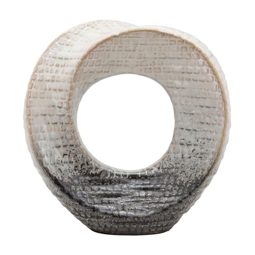Ceramic Decorative Sculpture – Stoneware Table Accent, Tabletop Decor for Living Room or Office – Modern Decorative Object for Shelves and Consoles, Home Decor – 8