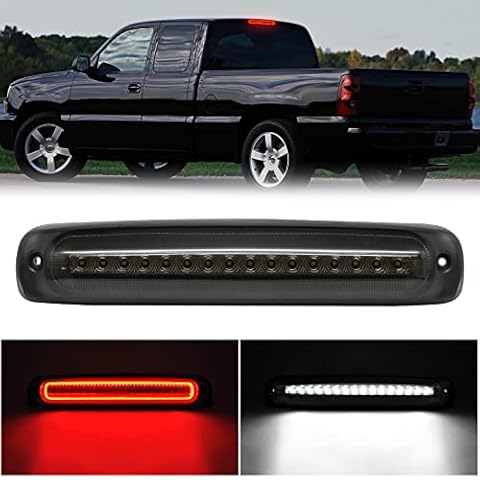 R&F Auto LED Smoked Third Brake Light with Seal Foam Gaskets Replacement for Silverado & Sierra 1500/2500/3500 HD Classic (1999-2007) Pickup Trucks Roof Cargo Lights Strobe High Mount Stop Lamp Cover