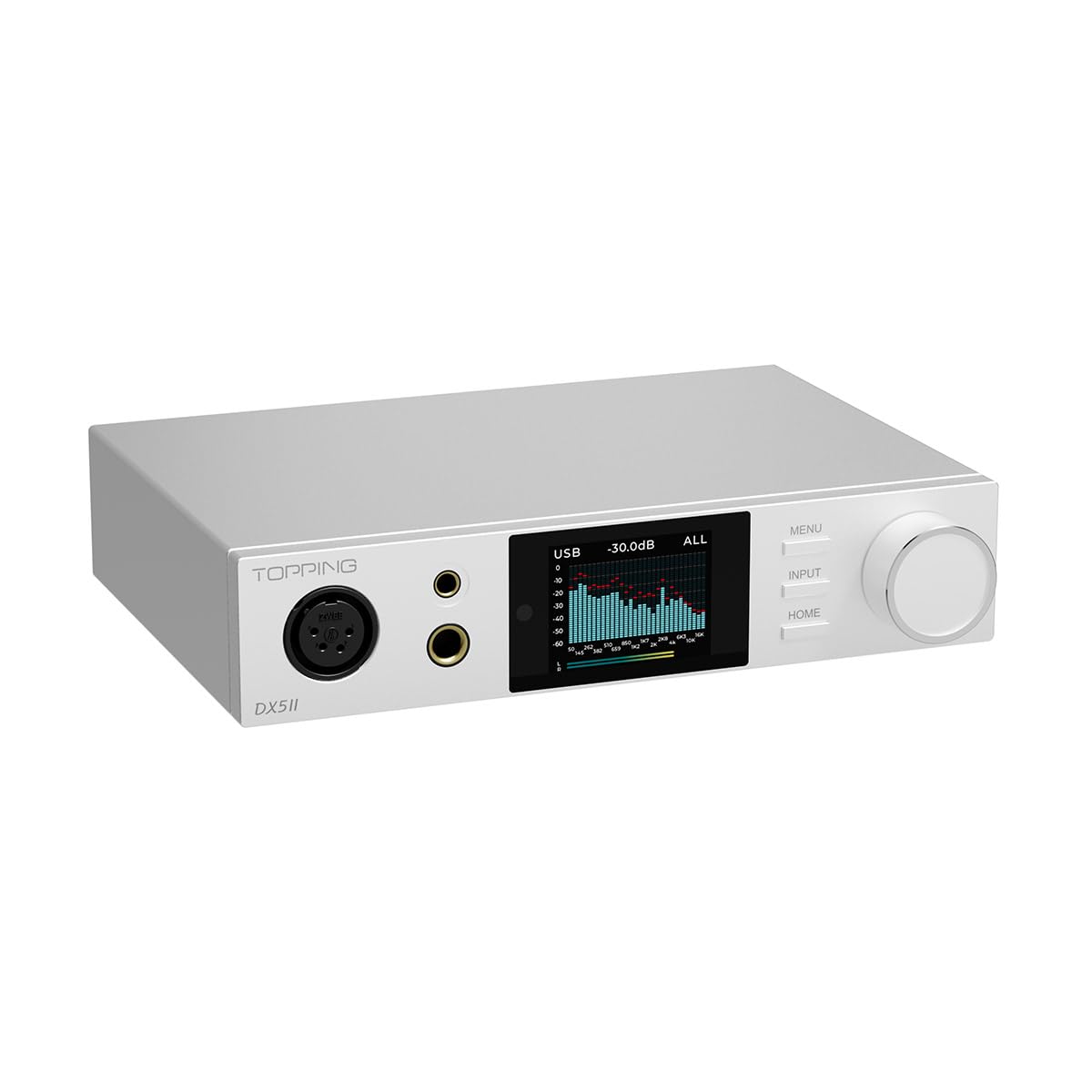 TOPPING DX5 II Decoder Dual ES9039Q2M Desktop-DAC und Kopfhörerverstärker (Silber)