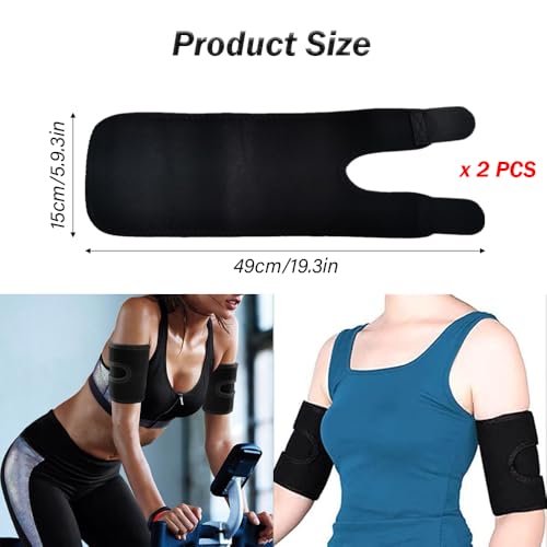 2 PCS Upper Arm Sleeve Comfortable Bicep Tendonitis Brace Compression Sleeve Support Black Upper Arm Tricep & Bicep Support Brace for Men Women Pain Relief Muscle Strains Inflammation - Image 3