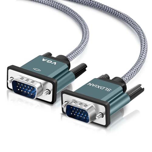 SLDXIAN VGA Kabel, Stecker auf Stecker 15-polig, Full HD 1080P für Computer, Monitor, TV, Beamer (1M)