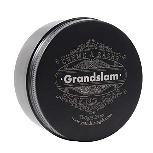 Grandslam Shaving Soap for Men, Natural Goat Milk Moist Clean 150g/5.29oz Shave Soap For All Skin Shave Cream Non-sensitive Formula, White