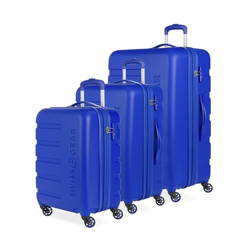 SwissGear 7366 Signature Hardside Expandable Luggage with Spinner Wheels, TSA Lock, Cup-Holder, Cobalt, 3-Piece Set (19/23/27)