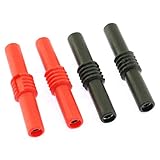 DGZZI 4PCS 4mm Banana Socket Female to Female Adapter Coupler Connector Extension Insulated Banana Plug Connectors Black Red