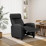 BestMassage Recliner Chair for Living Room Modern Wingback Sofa Home Theater Seating Push Back Reclining Chair with Lumbar Support (Without Massage Function, PU Black) - Image 2