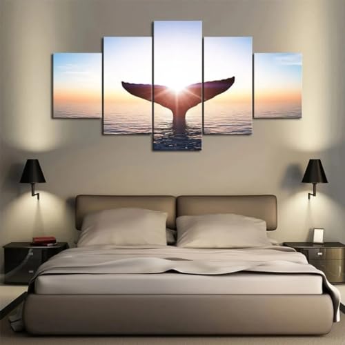 Vie marine cadre decoration murale grand format pour apaiser l'ambiance du bain