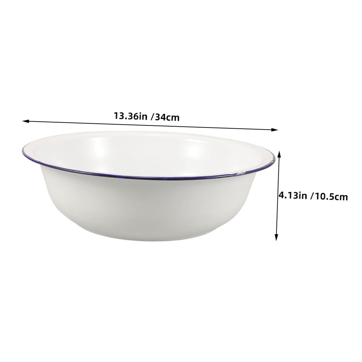 PartyKindom Bacinella Smaltata Contenitore Portatile Vintage per Pediluvio Grande Facile da Pulire Bianca per Ammollo per Bagni Rilassanti