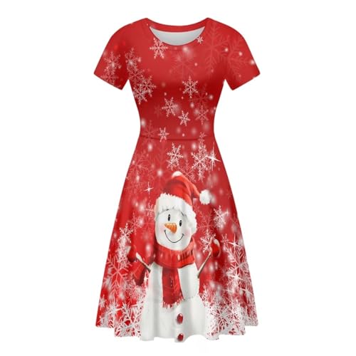 Image of Biyejit Women's Summer Casual Short Sleeve T-Shirt Swing Dress Crew Neck Plus Size S-4XL